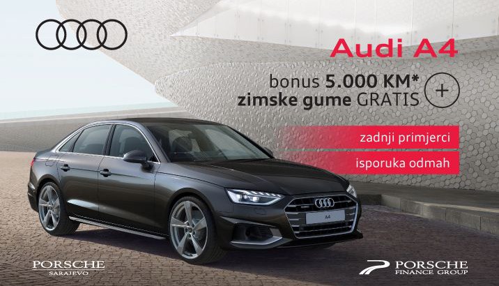 Sada je prilika da odvezete svoj novi Audi A4 uz uštedu od dodatnih 5.000 KM*